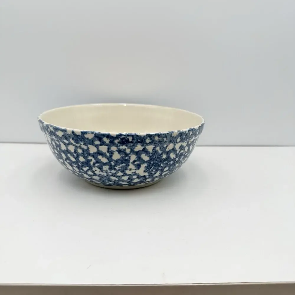 Gibson Blue Spongeware Soup Bowl - About 7"D EUC - Picture 3 of 7